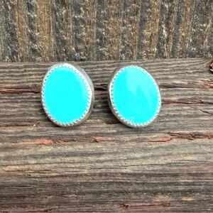 Turquoise Oval Stud Earrings